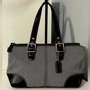 Coach Black and Gray Satchel:Handbag Excellent Condition